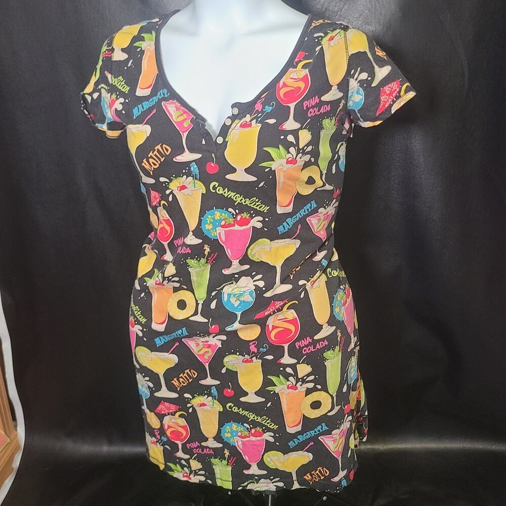 Nick and Nora mixed drink rainbow sleep dress size large